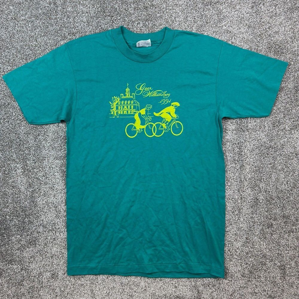 Vintage Bicycle Shirt Mens Medium‎ Blue Gear Williamsburg Bike Cycling Riding